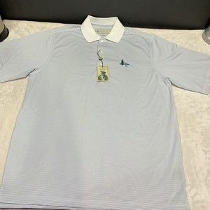 DONALD ROSS GOLF MEN’S STRIPED PURPLE SHORT SLEEVE POLO SHIRT SIZE MEDIUM